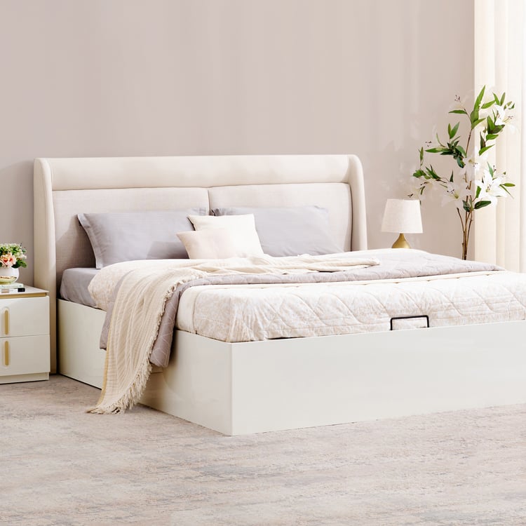 Senorita Shyla King Bed with Hydraulic Storage - Cream