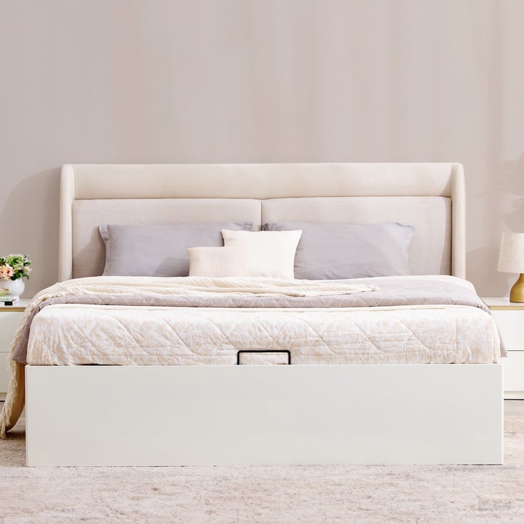 Senorita Shyla King Bed with Hydraulic Storage - Cream