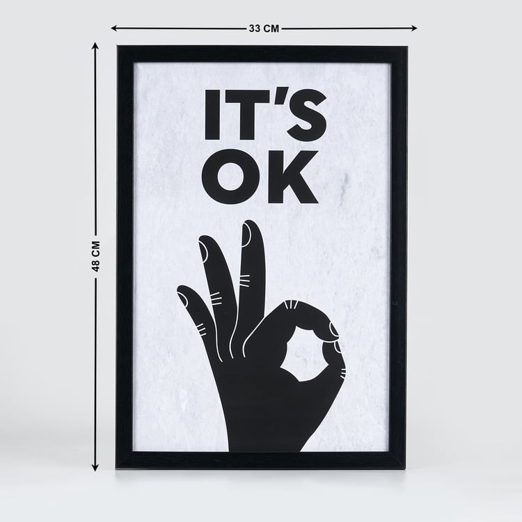 Spectrum Buzz Wooden It's Okay Picture Frame - 33x48cm