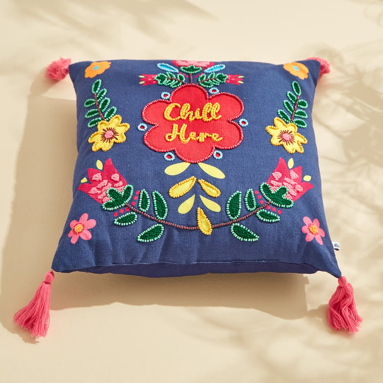 Glance Chill Here Beaded Filled Cushion - 40x40cm