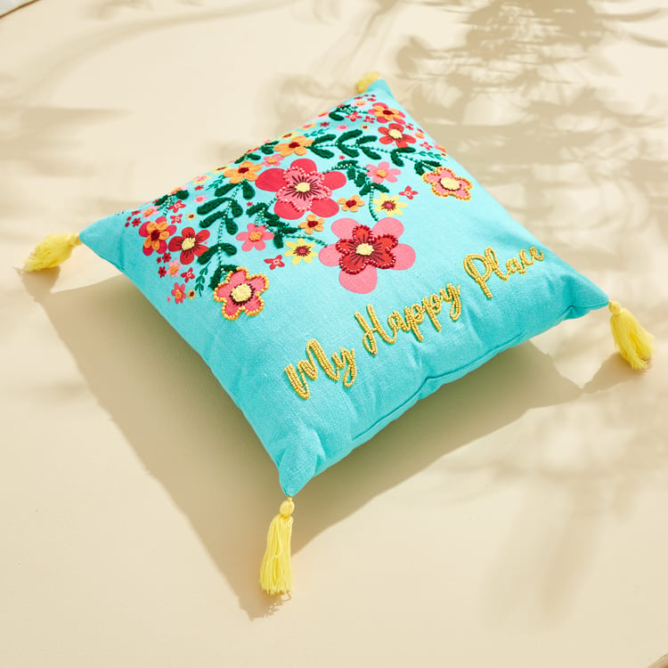 Glance My Happy Place Beaded Fiiled Cushion - 40x40cm