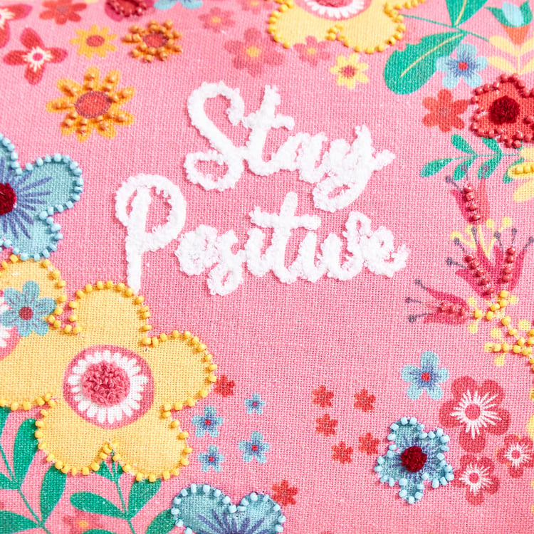 Glance Stay Positive Beaded Filled Cushion - 50x30cm