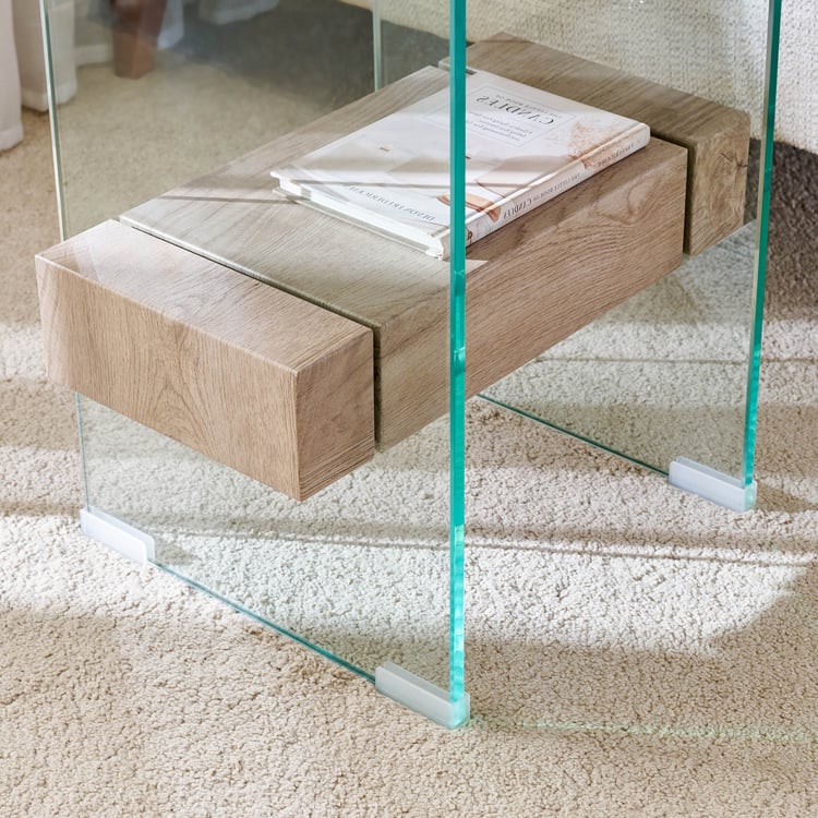 Helios Maria Sintered Stone Top End Table - White
