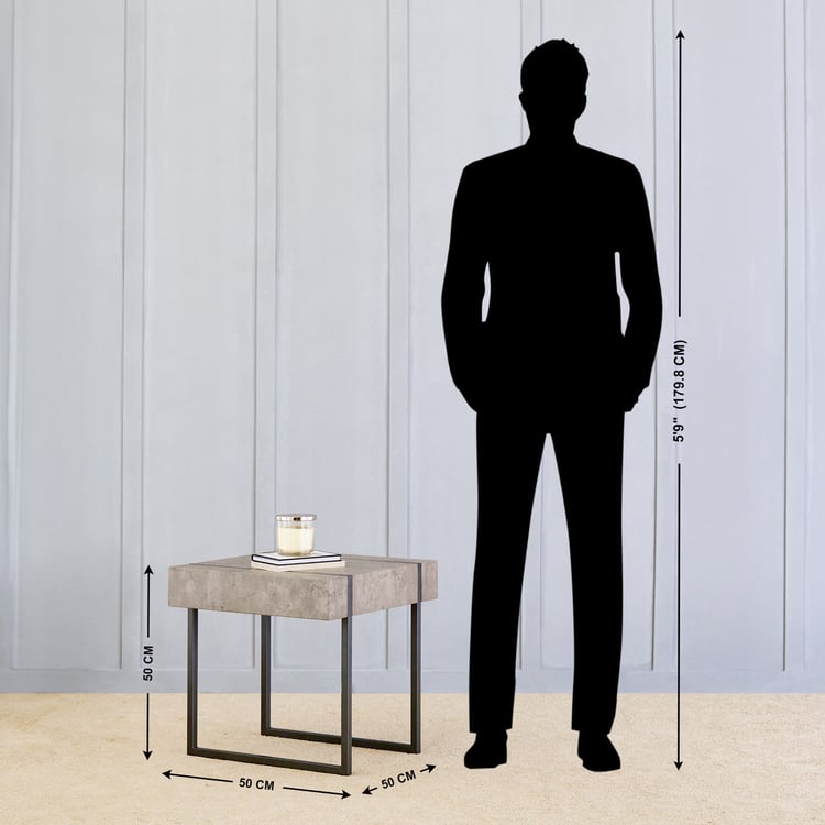 Helios Roca Metal End Table - Grey