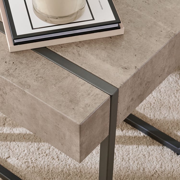Helios Roca Metal End Table - Grey