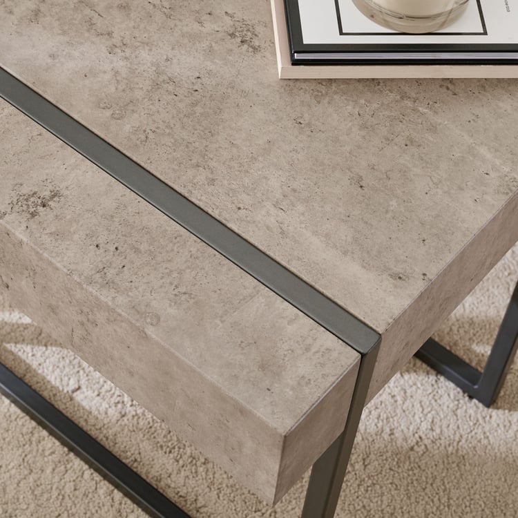 Helios Roca Metal End Table - Grey