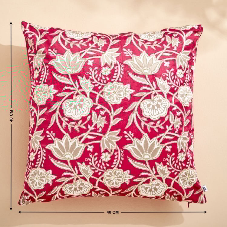 Extravagance Modern Majestic Floral Print Cushion Cover - 40x40cm