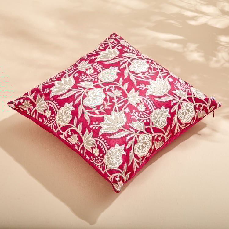 Extravagance Modern Majestic Floral Print Cushion Cover - 40x40cm