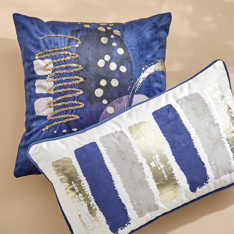 Extravagance Midnight Aura Printed Cushion Cover - 40x40cm