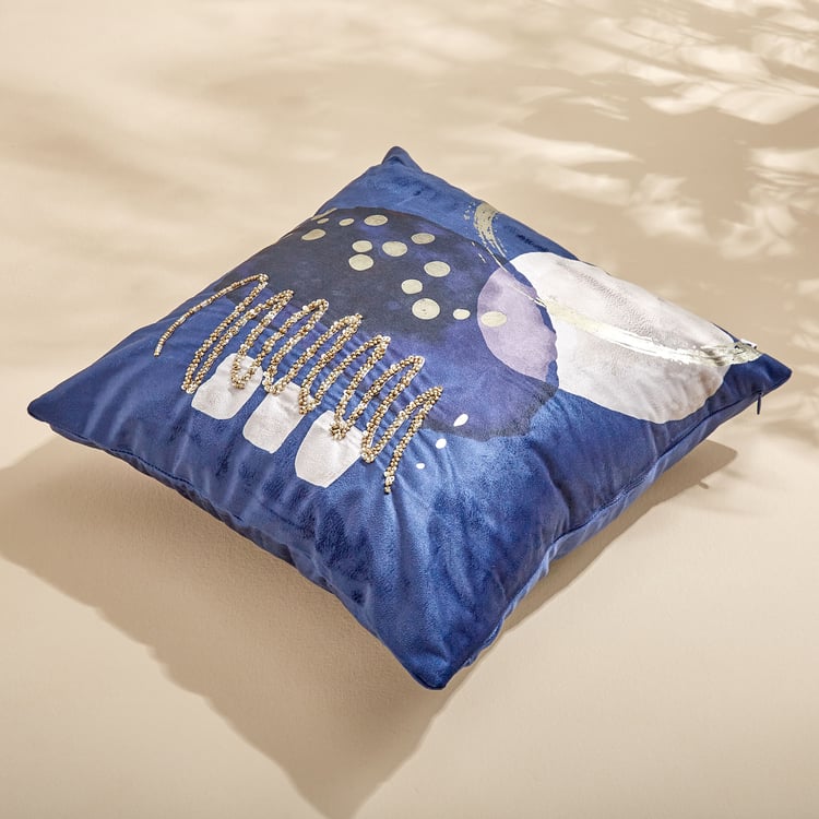 Extravagance Midnight Aura Printed Cushion Cover - 40x40cm