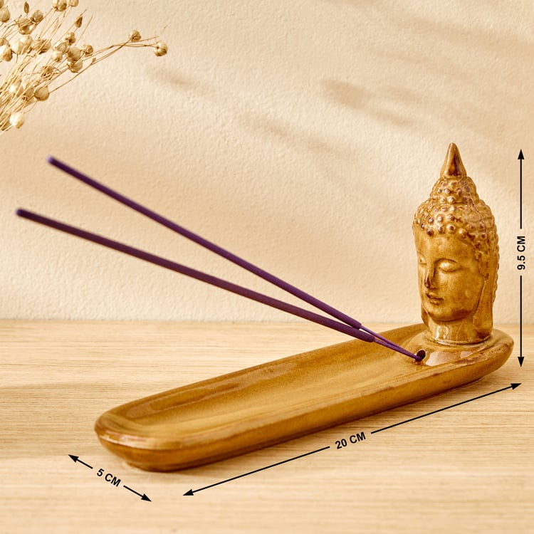 Garnet Serene Ceramic Buddha Incense Holder