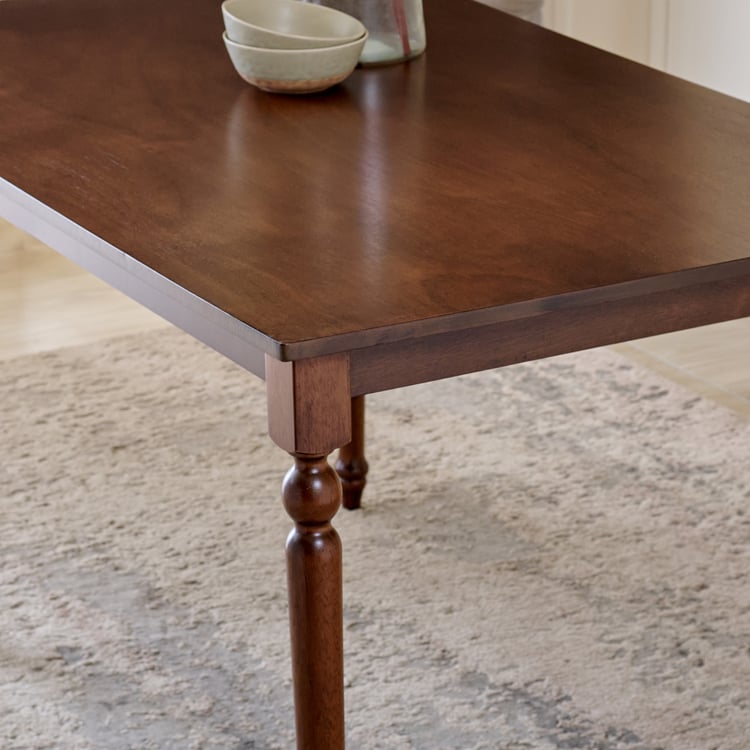 Helios Franklin Solid Wood 6-Seater Dining Table - Walnut