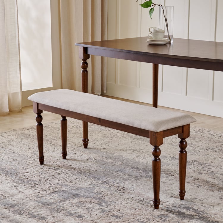 Helios Franklin Fabric Dining Bench - Beige