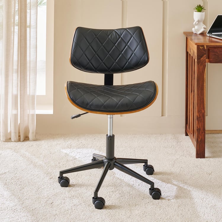 Charles Faux Leather Office Chair - Black