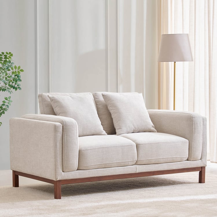 Lansbury Fabric 2-Seater Sofa with Cushion - Beige