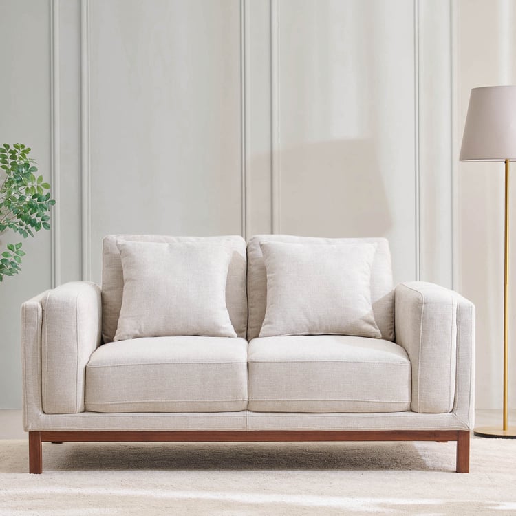 Lansbury Fabric 2-Seater Sofa with Cushion - Beige