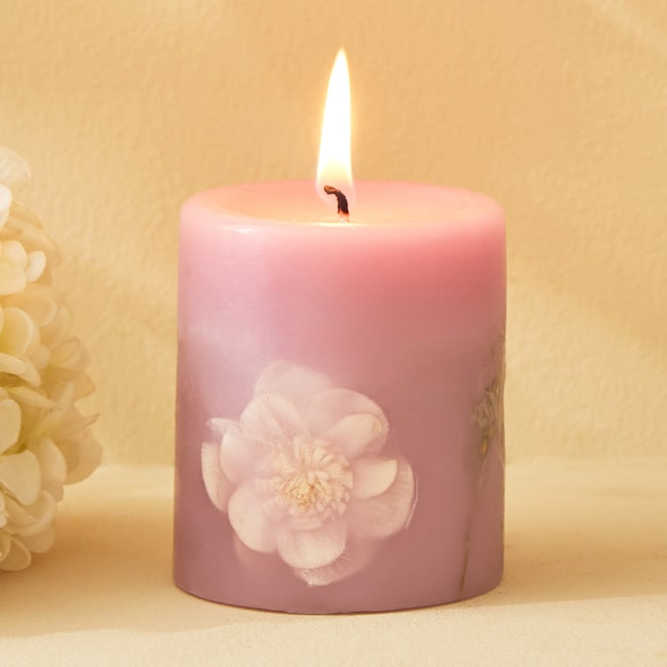 Moksha Lavender and Fougere Scented Pillar Candle