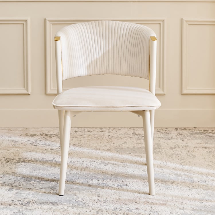 Modern Radiance Set of 2 Fabric Dining Chairs - Cream