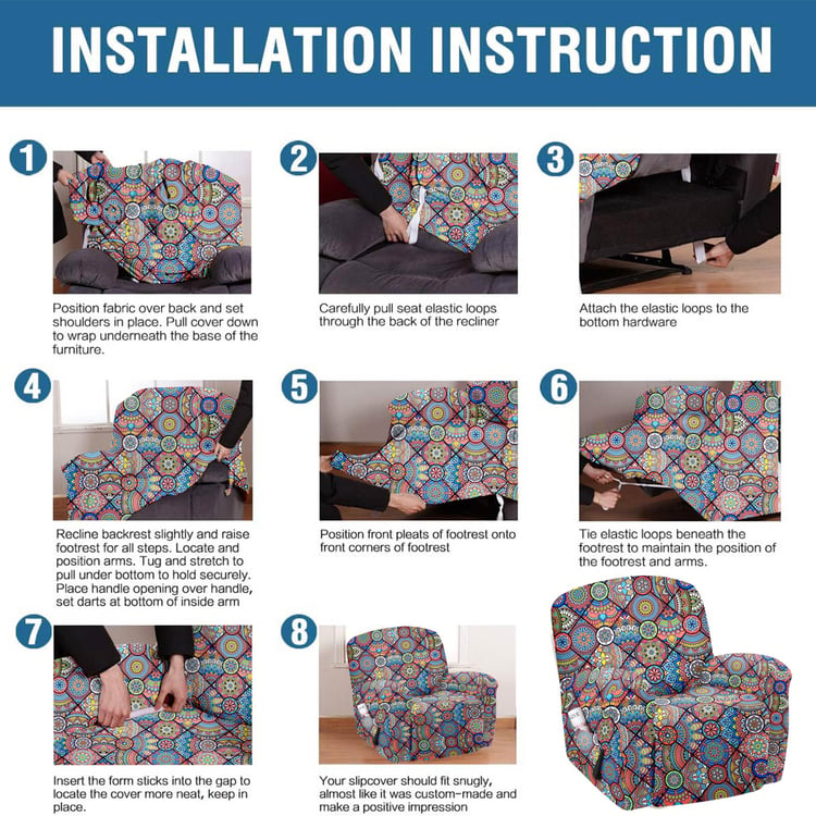 CORTINA Printed 1-Seater Recliner Cover