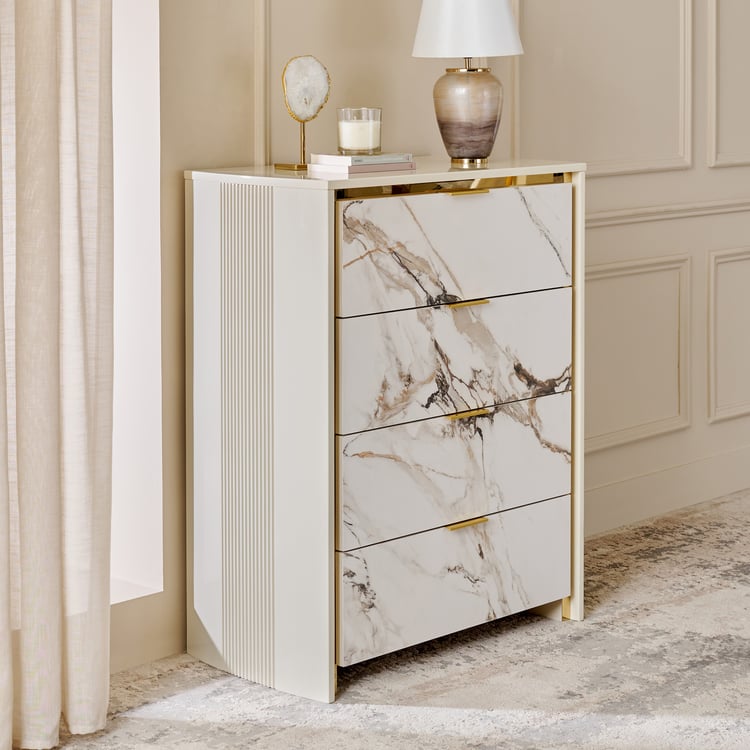 Modern Radiance Chest of 4 Drawers - Cream