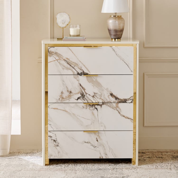 Modern Radiance Chest of 4 Drawers - Cream