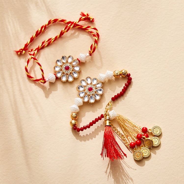 Buy Corsica Bandhan Set of 2 Beaded Rakhis from Corsica by Home Centre ...