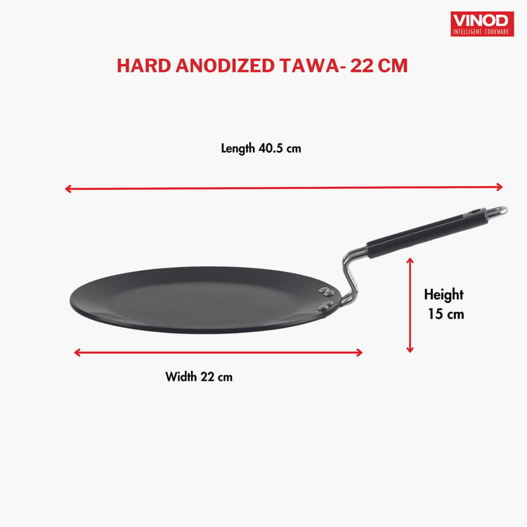 Vinod Aluminium Hard Anodized Roti Tawa - 22 cm