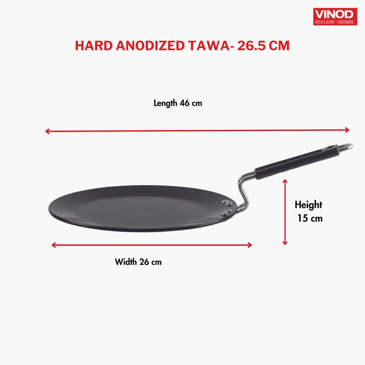 VINDO Aluminium Hard Anodized Roti Tawa - 26cm