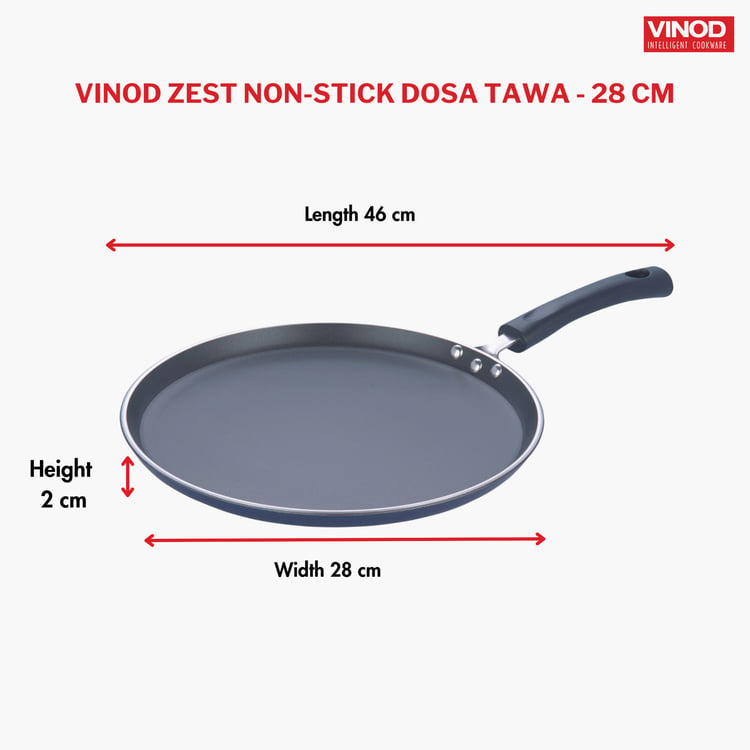 VINOD Zest Aluminium Non-Stick Dosa Tawa - 28cm