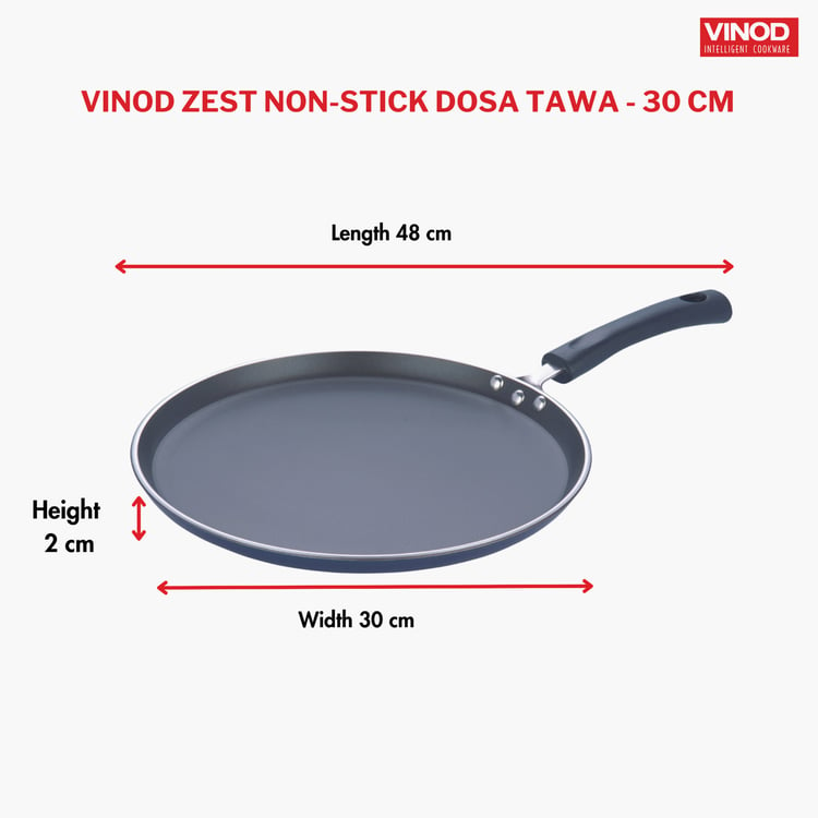 VINOD Zest Aluminium Non-Stick Dosa Tawa - 30cm