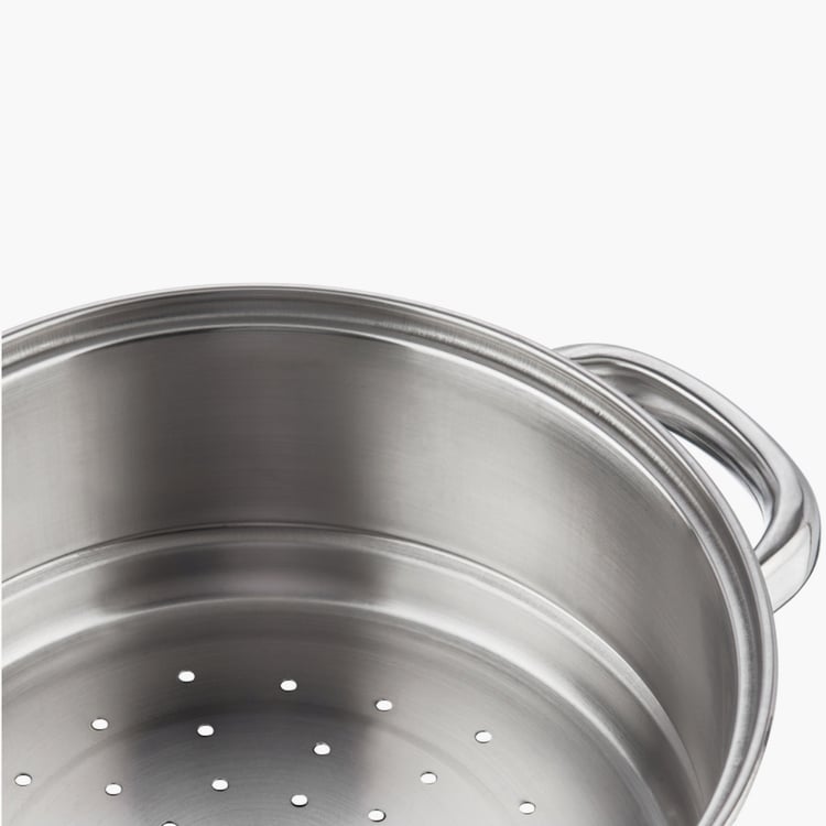 VINOD Stainless Steel 2 Tier Steamer with Glass Lid - 25cm