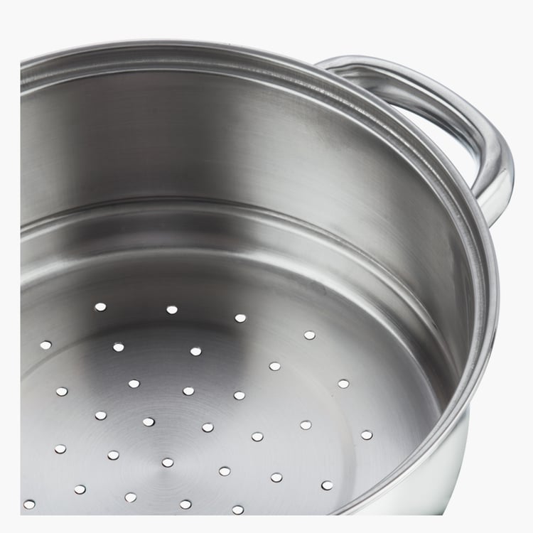 VINOD Stainless Steel 3-Tier Steamer with Lid - 18cm