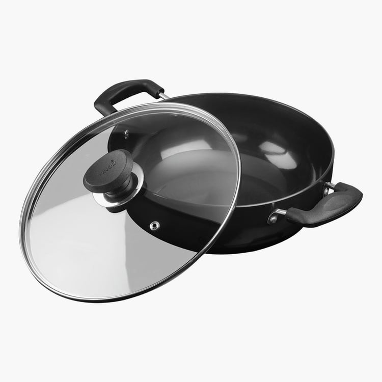 VINOD Aluminium Hard Anodized Kadai with Lid - 2.6L