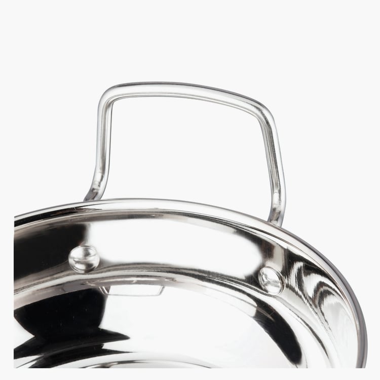 VINOD Stainless Steel Kadai with Glass Lid - 1.7L