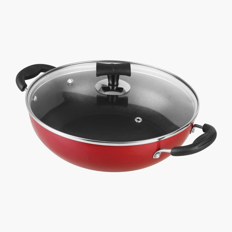 VINOD Popular Aluminium Non-Stick Kadai with Lid - 2L