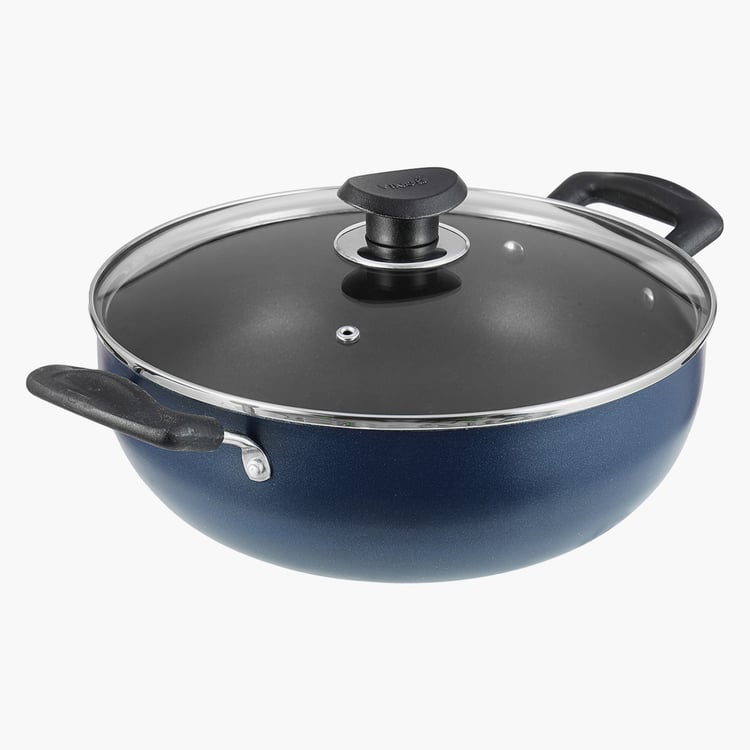 VINOD Zest Aluminium Non-Stick Kadai with Lid - 2L