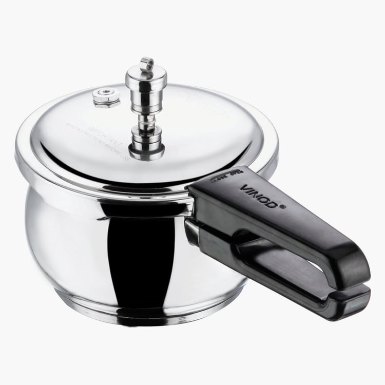 VINOD Splendid Plus 18/8 Stainless Steel Pressure Cooker with Glass Lid - 1.5L