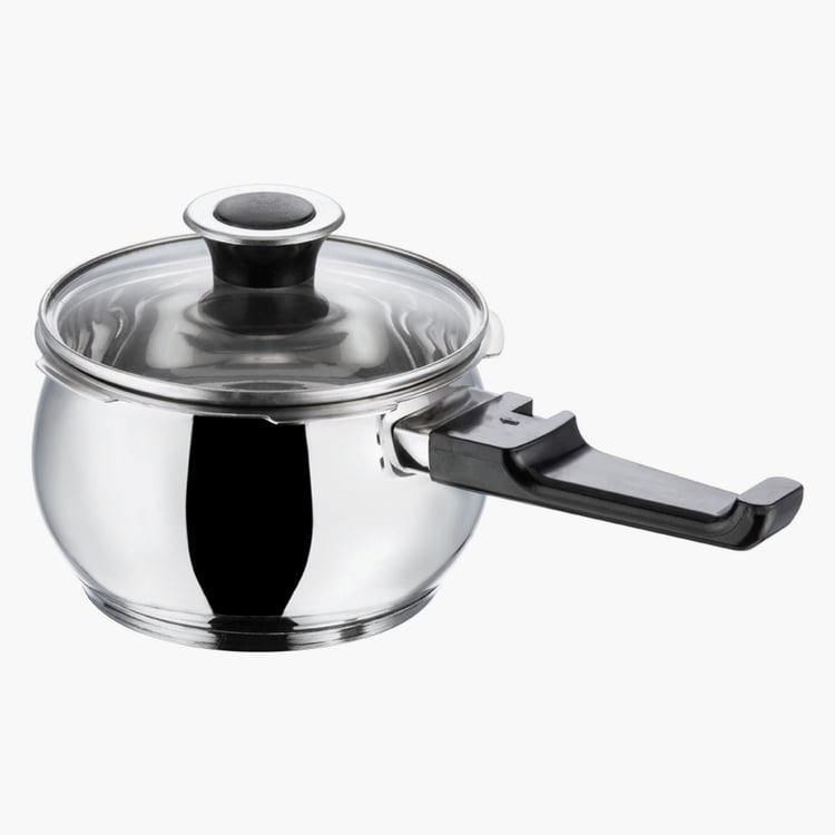 VINOD Splendid Plus 18/8 Stainless Steel Pressure Cooker with Glass Lid - 1.5L