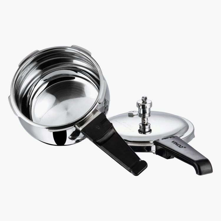 VINOD Splendid Plus 18/8 Stainless Steel Pressure Cooker with Glass Lid - 1.5L