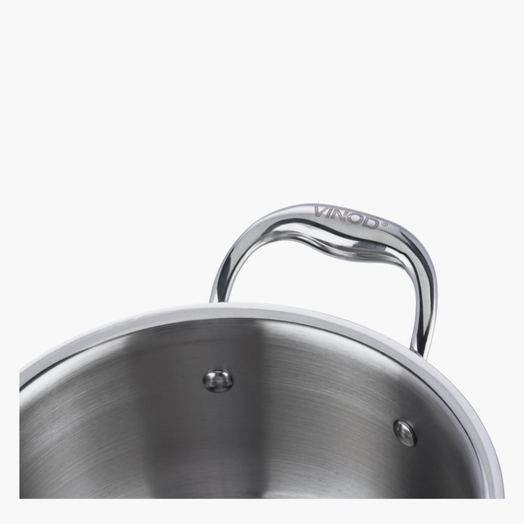 VINOD Platinum Triply Stainless Steel Sauce Pot with Lid - 3L