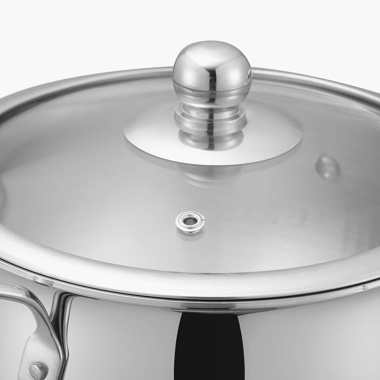 VINOD Platinum Triply Stainless Steel Sauce Pot with Lid - 2.5L