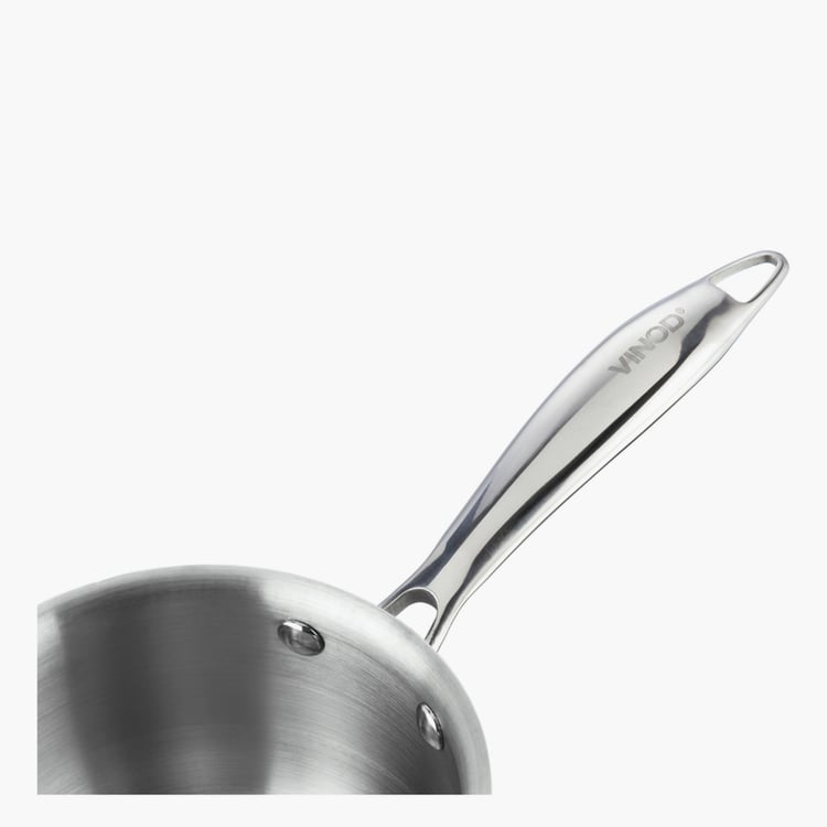 VINOD Platinum Triply Stainless Steel Sauce Pan with Lid - 1.6L