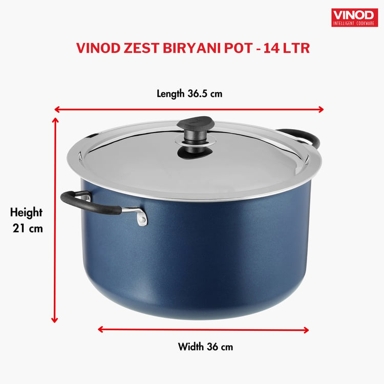 VINOD Zest 2Pcs Aluminium Non-Stick Biryani Pot - 14L