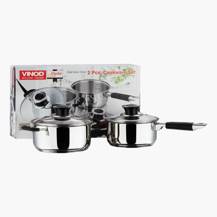 VINOD Master Chef 4Pcs Stainless Steel Cookware Set