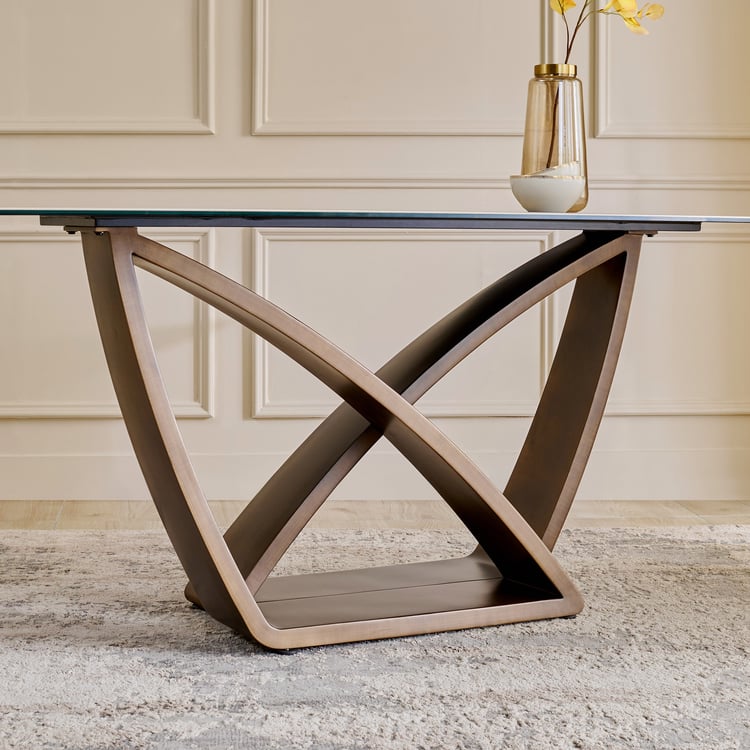 Morpheus Ceramic Top 6-Seater Dining Table - Brown