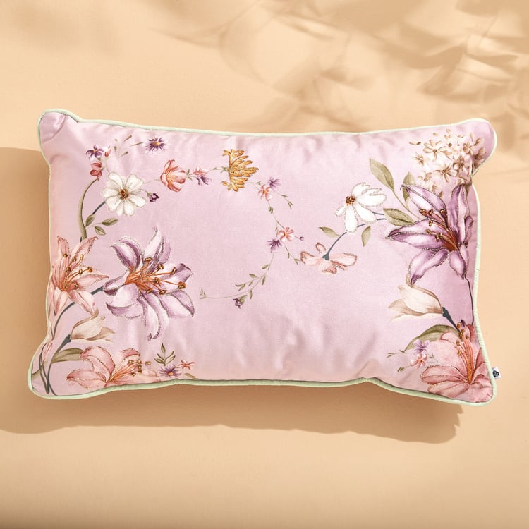 Moksha Orchid Printed Filled Cushion - 50x30cm