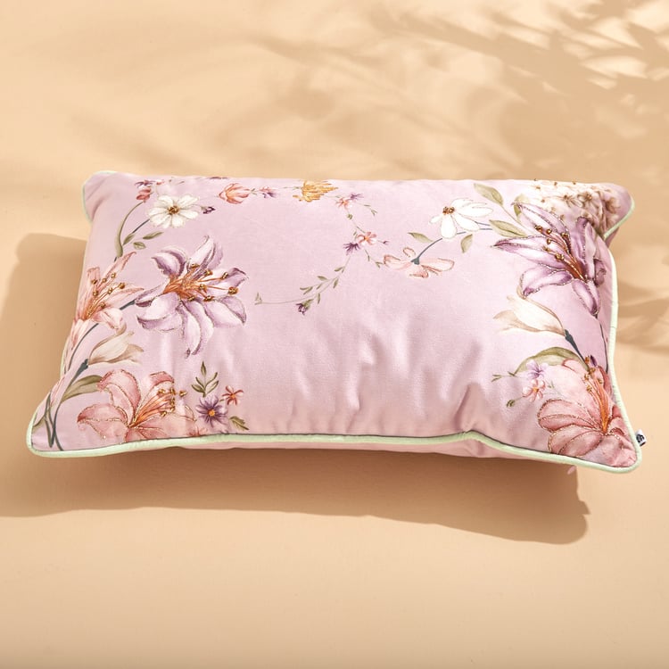 Moksha Orchid Printed Filled Cushion - 50x30cm