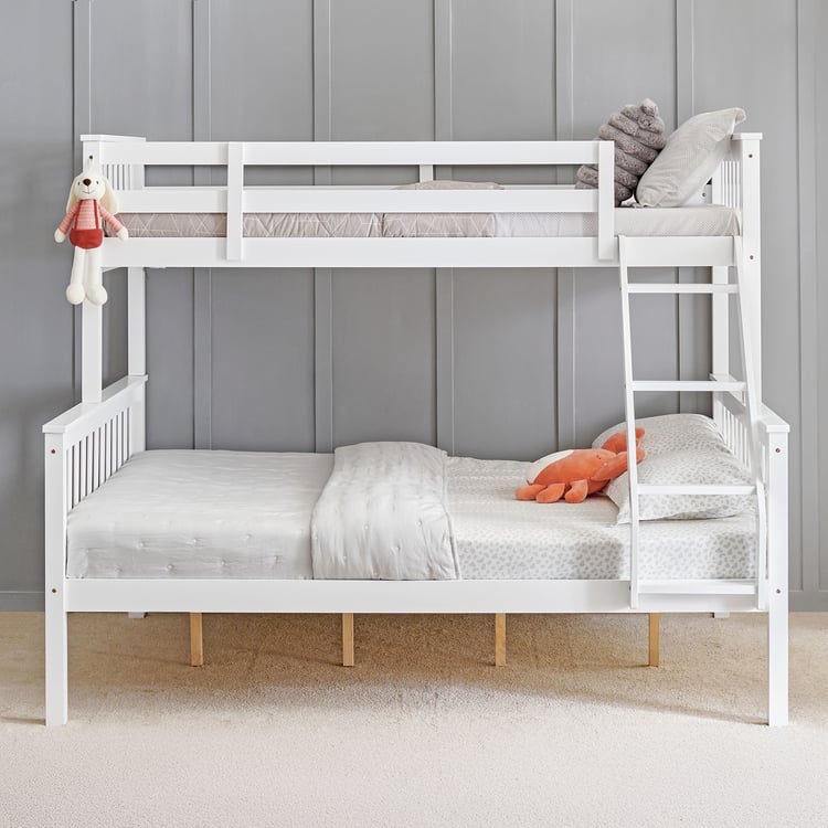 Helios Taylor Coupe Twin Solid Wood Bunk Bed - White