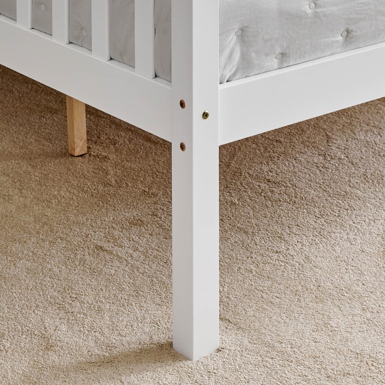 Helios Taylor Coupe Twin Solid Wood Bunk Bed - White