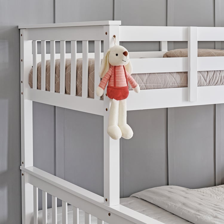 Helios Taylor Coupe Twin Solid Wood Bunk Bed - White